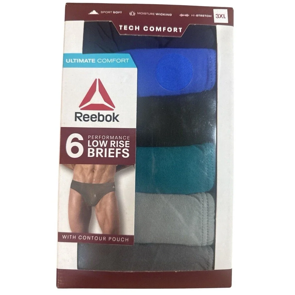 Reebok Briefs Men’s 3XL Low Rise Performance 6 Pack Ultimate Comfort Lot of 3